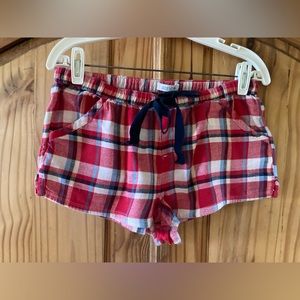 Women Aerie red white blue plaid pajama lounge shorts size S